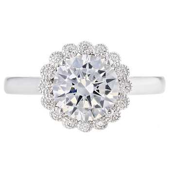 Round CZ Solitaire Statement Ring In Sterling Silver