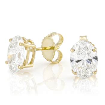 Lab-Grown Diamond Oval Stud Earrings In 14K Gold 3.00ctw