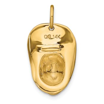 14k Yellow Gold Textured Large Fireman's Hat Charm Pendant