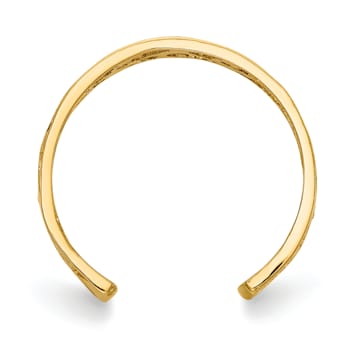 14K Yellow Gold Polished and Diamond Cut Toe Ring
