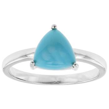 Turquoise Trillion Solitaire Ring In Platinum Over Sterling Silver 8mm