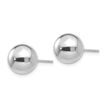 Rhodium Over 14k White Gold Polished 9mm Ball Stud Earrings