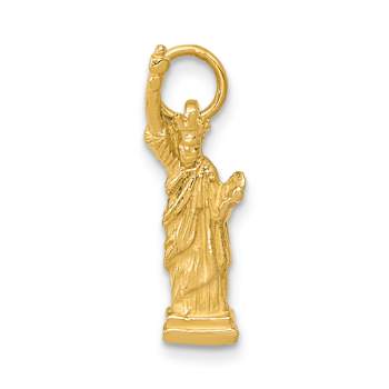14k Yellow Gold Textured Statue Of Liberty Charm Pendant