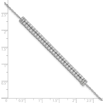 14K White Gold Lab Grown Diamond VS/SI GH, with 1 Inch Extension Bracelet