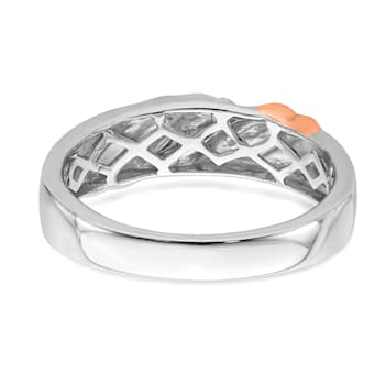 14K Two-tone Rose and White Gold Lab Grown Diamond Men's Band
