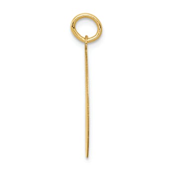 14k Yellow Gold Satin Siberian Husky Disc Charm
