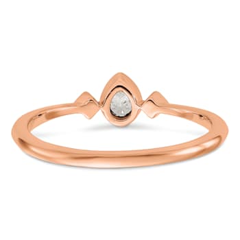 14K Rose Gold Petite Pear Diamond Ring 0.13ctw