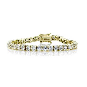 CZ Tennis Bracelet In 14K Gold Over Sterling Silver