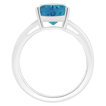 12x8mm Pear Shape London Blue Topaz Rhodium Over Sterling Silver Ring