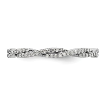 Sterling Silver Stackable Expressions Polished Diamond Ring 0.264ctw