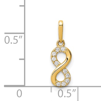 14K Yellow Gold Cubic Zirconia Infinity Symbol Pendant