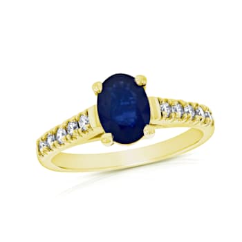 1.60ctw Sapphire and Diamond Ring in 14k Yellow Gold