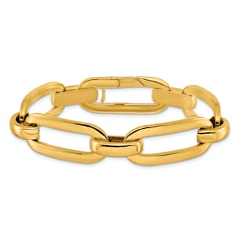 18K Yellow Gold Polished Oval Link 7.5 inch Bracelet