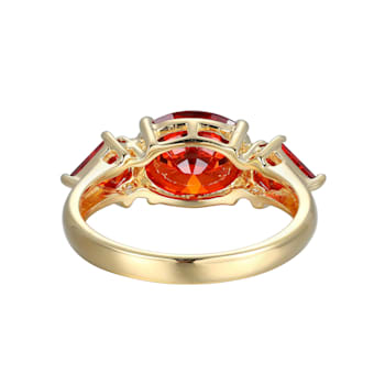 Red Cubic Zirconia 18k Yellow Gold Over Sterling Silver January
Birthstone Ring 5.53ctw