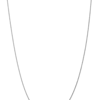 Rhodium Over 10k White Gold 1.15mm Solid Diamond-Cut Rope 24 Inch Chain