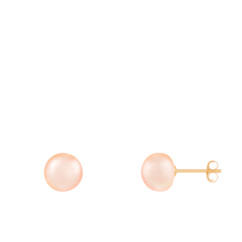 7-7.5mm Pink Cultured Freshwater Pearl 14k Yellow Gold Jewelry Set