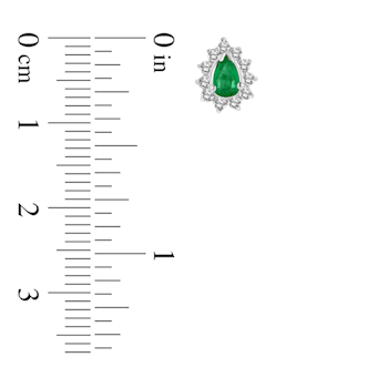 0.70ctw Emerald and Diamond Earrings in 14k White Gold