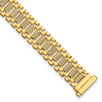 14K Yellow Gold Polished and Diamond-cut Fancy Link Bracelet