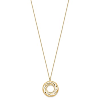 14K Yellow Gold Polished and Brushed Necklace