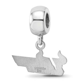 Sterling Silver Rhodium-plated LogoArt University of South Florida Small
Dangle Bead