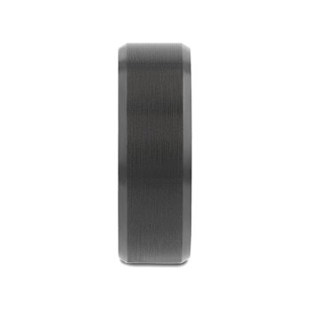 RIGEL Flat Beveled Edges Black Tungsten Ring with Brushed Center and
Vibrant Blue Ceramic Inside 8mm