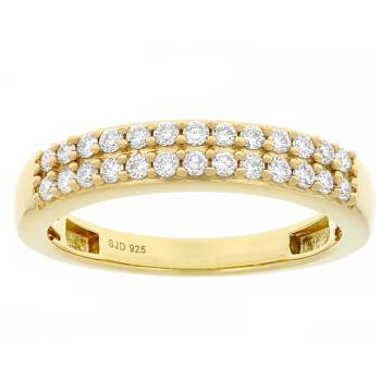 Lab-Grown Diamond Band Ring In 14K Gold Over Sterling Silver 0.40ctw