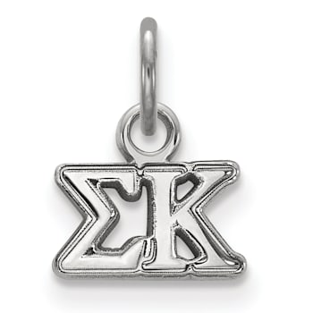 Rhodium Over Sterling Silver LogoArt Sigma Kappa Extra Small Pendant