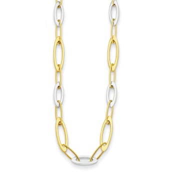 14K Two-Tone Oval Link 20-inch Necklace