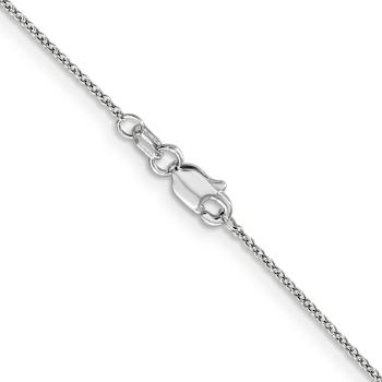 Rhodium Over 14k White Gold 0.9mm Solid Cable 20 Inch Chain