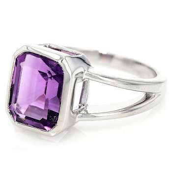 Lavender Amethyst Octagon Ring In Sterling Silver