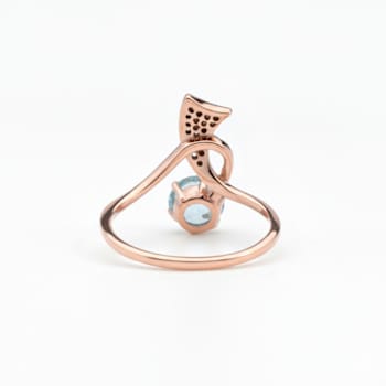 Sky Blue Topaz and White Topaz 14K Rose Gold Over Sterling Silver Ring