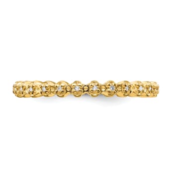 14K Yellow Gold Over Sterling Silver Stackable Expressions Diamond Ring 0.08ctw