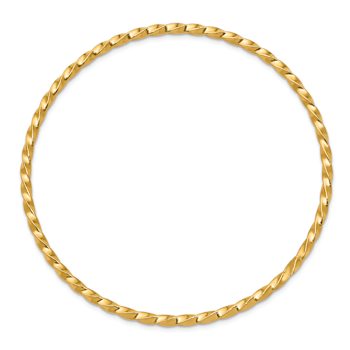 14k Yellow Gold 2.5mm Twisted Slip-on Bangle