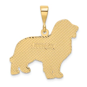 14k Yellow Gold Textured Golden Retriever Pendant