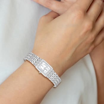 Charles Hubert Chrome-finish White Dial Quartz Watch