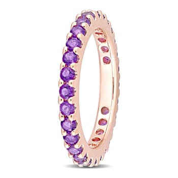 Amethyst 10K Rose Gold Eternity Ring 0.84ctw