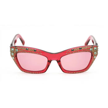 Swarovski Shiny Pink with Crystal Accent Frame / Bordeaux Lens Sunglasses