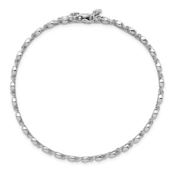 18K White Gold Diamond 3 Row 7.25-inch Bracelet 6.23ctw