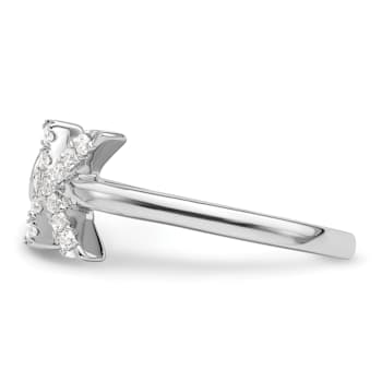 Rhodium Over 14K White Gold Lab Grown Diamond VS/SI GH, Initial K
Adjustable Ring