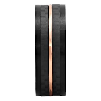 Robert Alton Men's Rose Ion Plated 8mm Band Ring In Stainless Steel