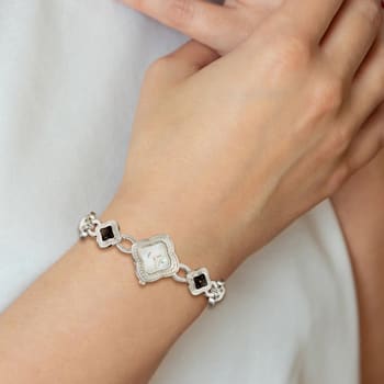 Ladies Charles Hubert Black Agate and White Howlite Bracelet Watch