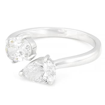 White Lab-Grown Diamond F-G SI 10K White Gold Ring 1.50ctw