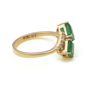 2.09 Ctw Emerald with 0.11 Ctw Diamond Ring in 14K YG