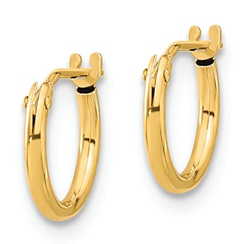 14K Yellow Gold Polished Hoop Earrings