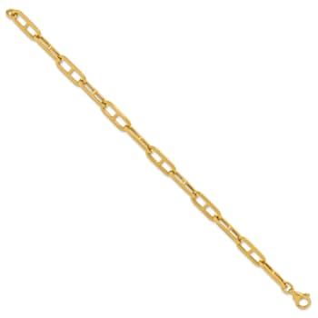 14K Yellow Gold 6.6mm Anchor Link 8 inch Bracelet