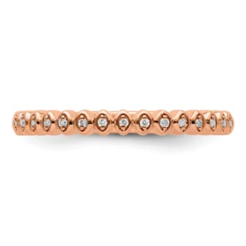 14K Rose Gold Stackable Expressions Diamond Ring 0.045ctw
