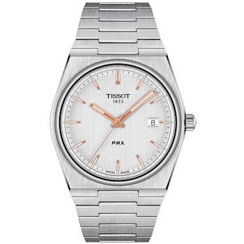 Tissot T-Classic PRX 40mm White Dial Stainless Steel Bracelet Quartz Watch