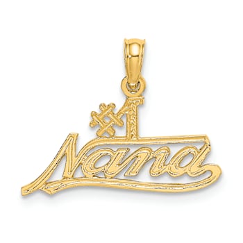 10K Yellow Gold Textured Number 1 NANA Script Charm