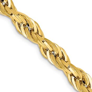 14k Yellow Gold 5.4mm Rope Link 20 Inch Chain