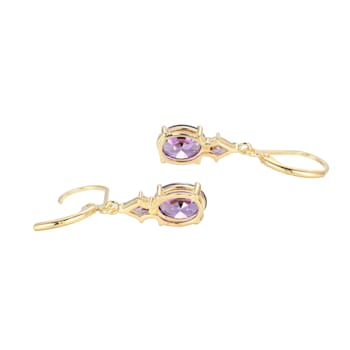 Purple Cubic Zirconia 18k Yellow Gold Over Sterling Silver February
Birthstone Earrings 6.56ctw